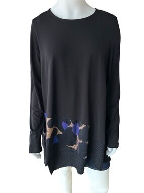 Alembika Lagenlook Top XL Patchwork Jersey Oversized Asymmetric Tunic Size 5